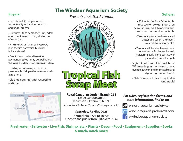 Windsor Aquarium Society Swap Meet