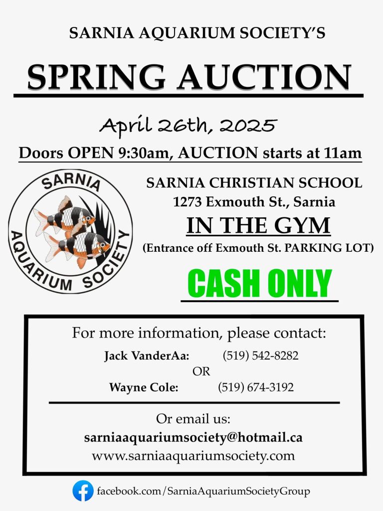 Sarnia Aquarium Society Spring Auction